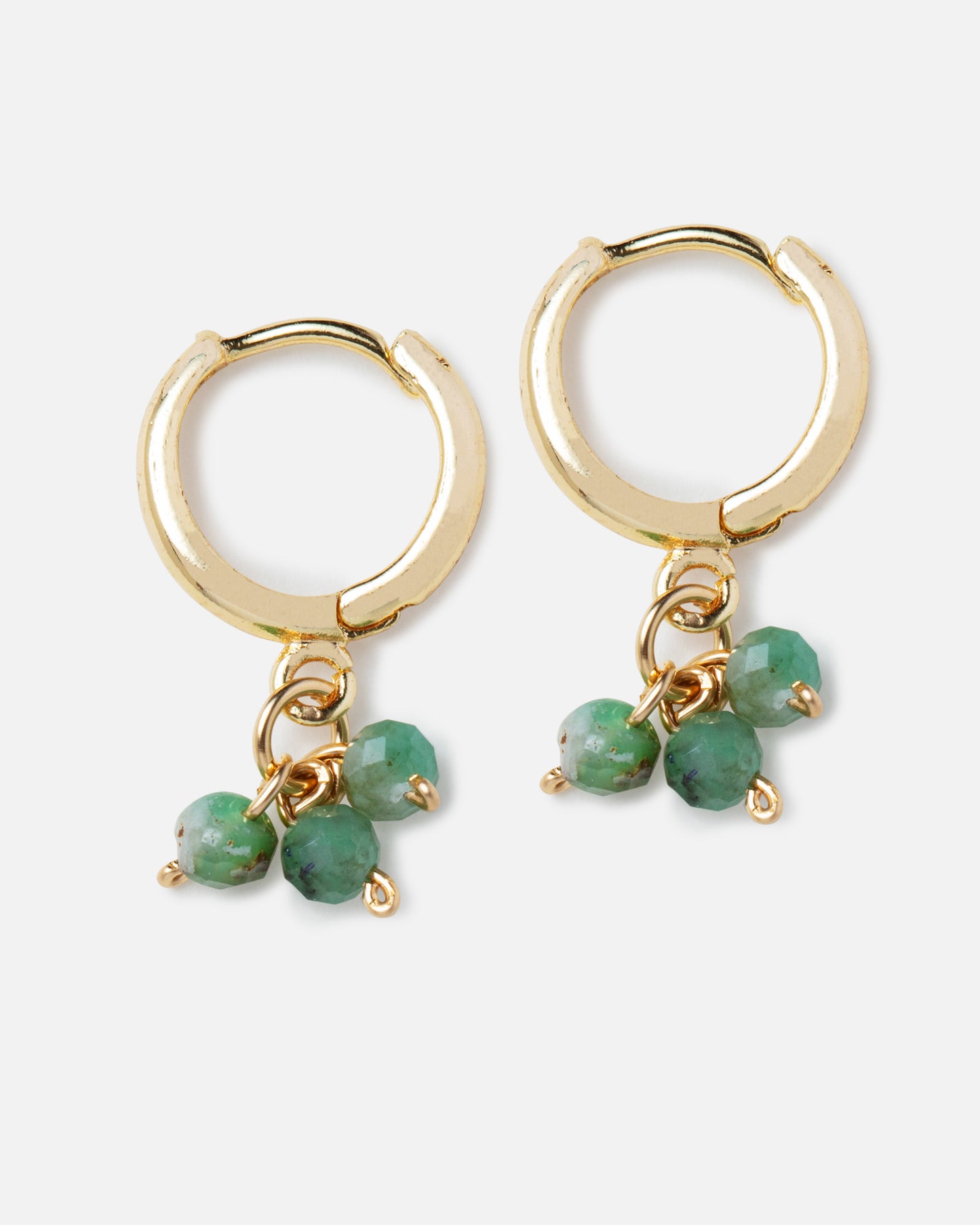 EMERALD MINDY 14K GOLD FILLED HUGGIE EARRINGS
