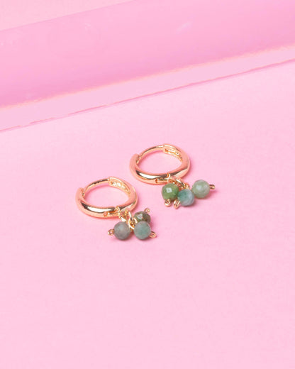 EMERALD MINDY 14K GOLD FILLED HUGGIE EARRINGS
