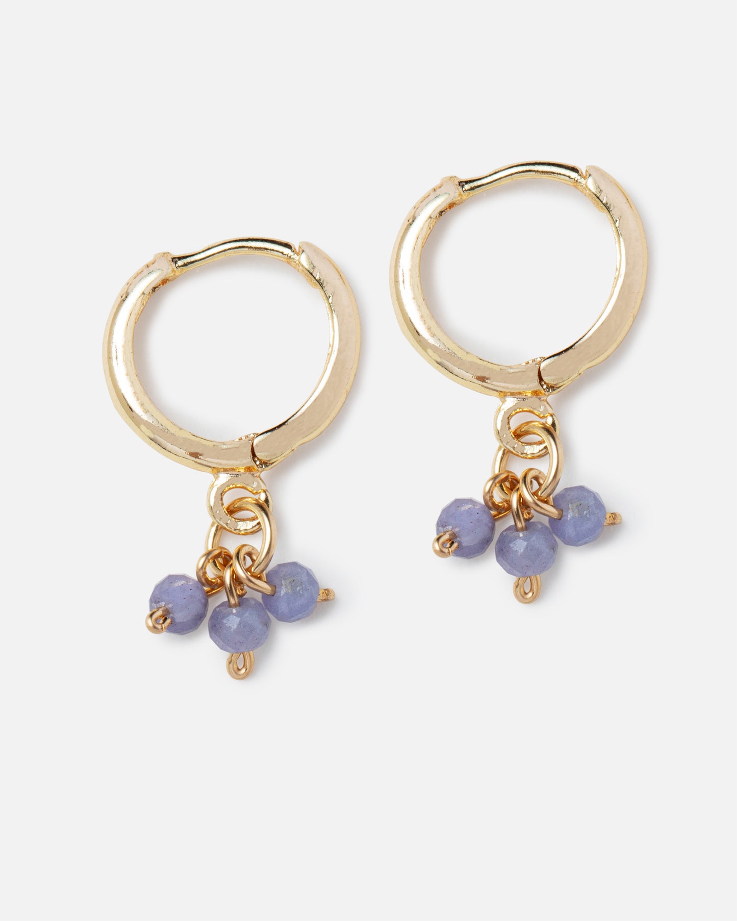 TANZANITE MINDY 14K GOLD FILLED HUGGIE EARRINGS
