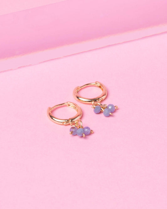 TANZANITE MINDY 14K GOLD FILLED HUGGIE EARRINGS