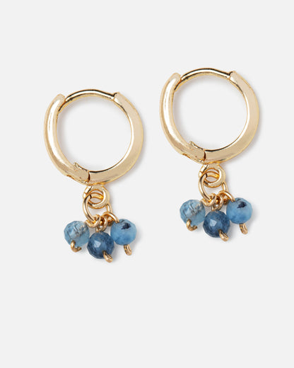 AQUAMARINE MINDY 14K GOLD FILLED HUGGIE EARRINGS
