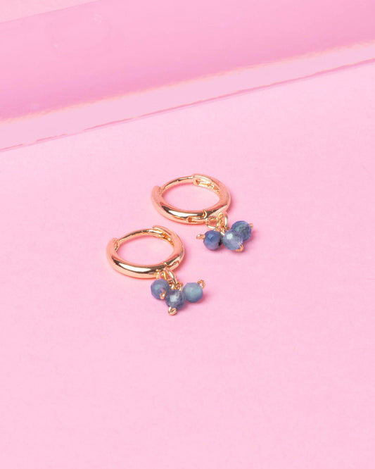 AQUAMARINE MINDY 14K GOLD FILLED HUGGIE EARRINGS