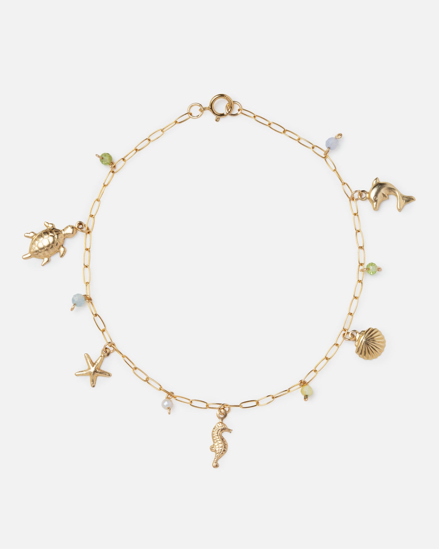 OCEAN CHARM BRACELET 14K GOLD FILLED BRACELET