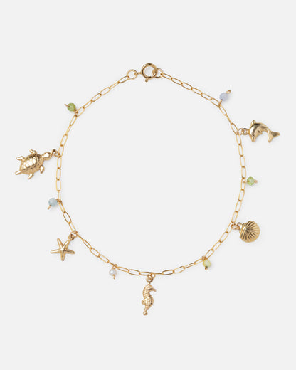 OCEAN CHARM BRACELET 14K GOLD FILLED BRACELET