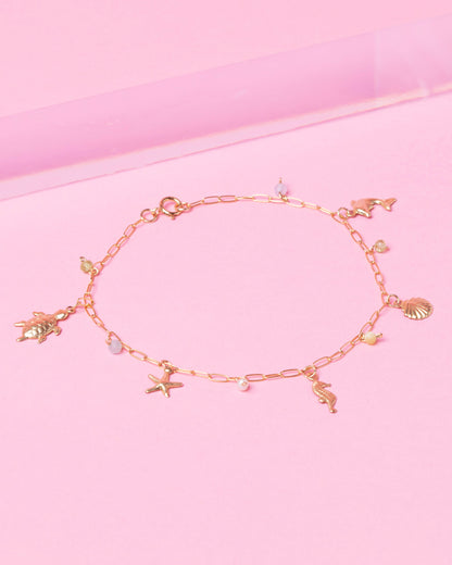 OCEAN CHARM BRACELET 14K GOLD FILLED BRACELET