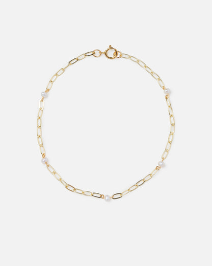 PEARL PAPERCLIP CONSTELLATION 14K GOLD FILLED BRACELET