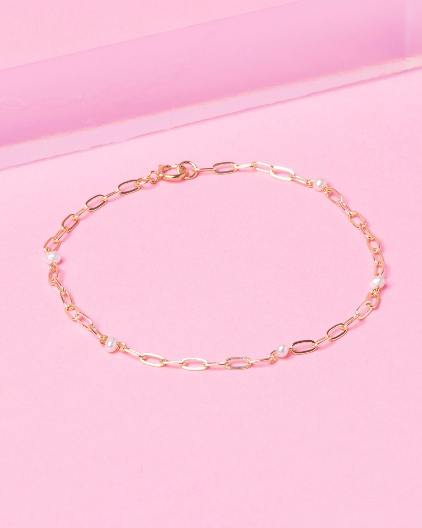 PEARL PAPERCLIP CONSTELLATION 14K GOLD FILLED BRACELET