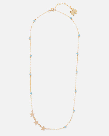 SHOOTING STAR AQUAMARINE 14K GOLD FILLED NECKLACE