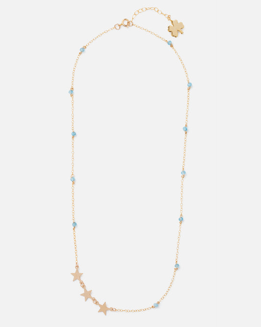 SHOOTING STAR AQUAMARINE 14K GOLD FILLED NECKLACE