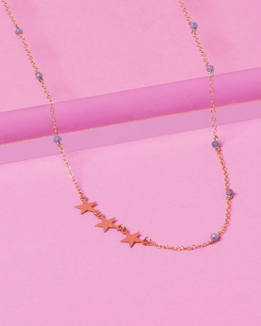 SHOOTING STAR AQUAMARINE 14K GOLD FILLED NECKLACE