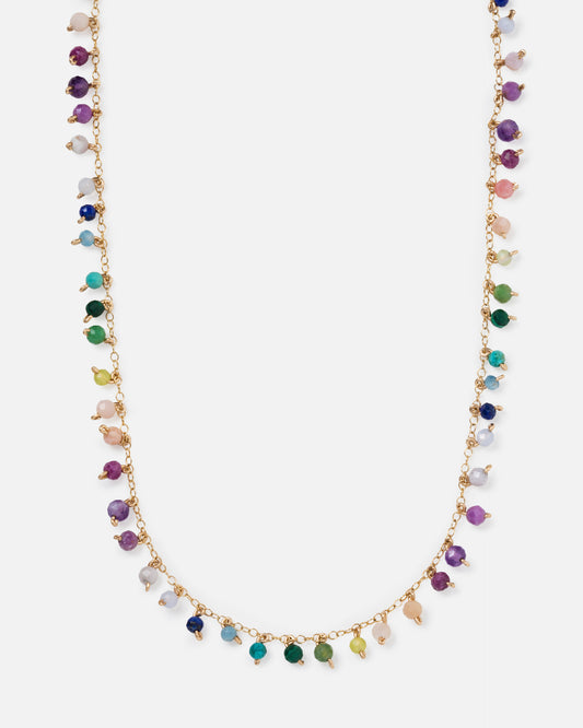 RAINBOW CONFETTI 14K GOLD FILLED SPRINKLED NECKLACE
