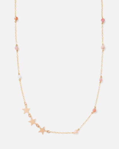 SHOOTING STAR PINK OPAL 14K GOLD FILLED NECKLACE