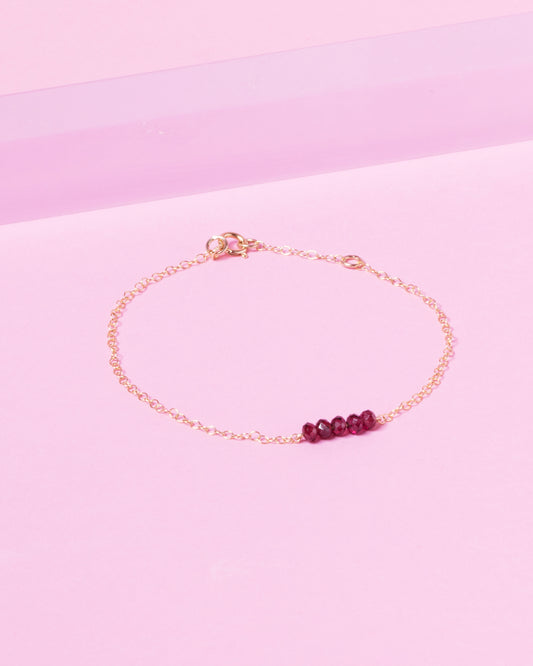 GARNET CLUSTER 14K GOLD FILLED BRACELET
