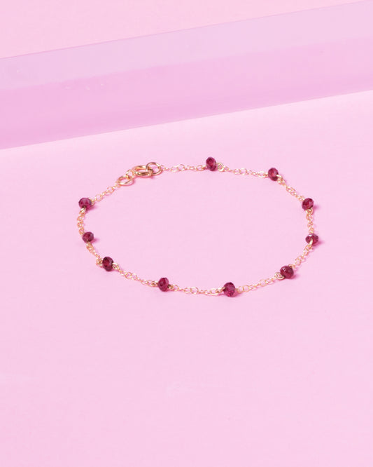 GARNET CONSTELLATION 14K GOLD FILLED BRACELET