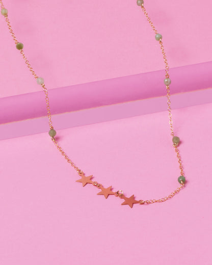 SHOOTING STAR GREEN OPAL 14K GOLD FILLED NECKLACE