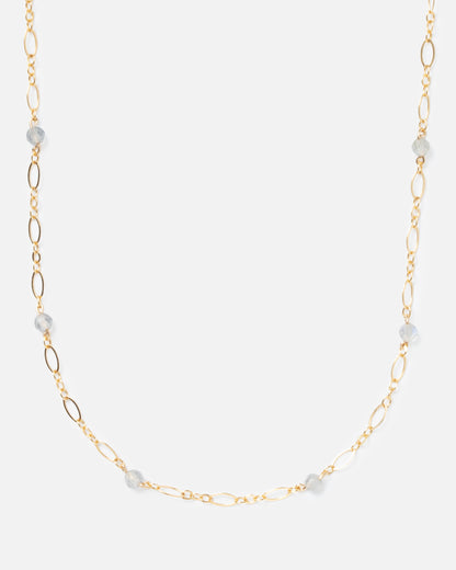 LABRADORITE BEADED 14K GOLD FILLED FANCY CHAIN