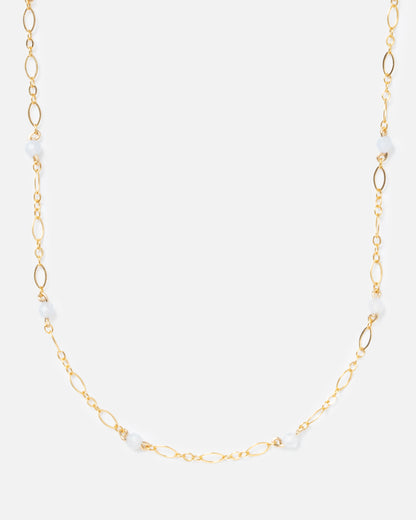 BLUE LACE AGATE BEADED 14K GOLD FILLED FANCY CHAIN