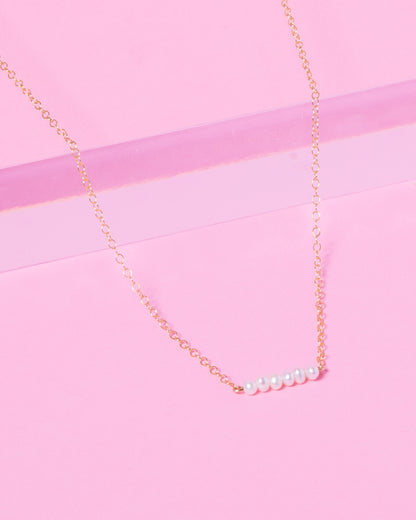 pearl cluster gold necklace