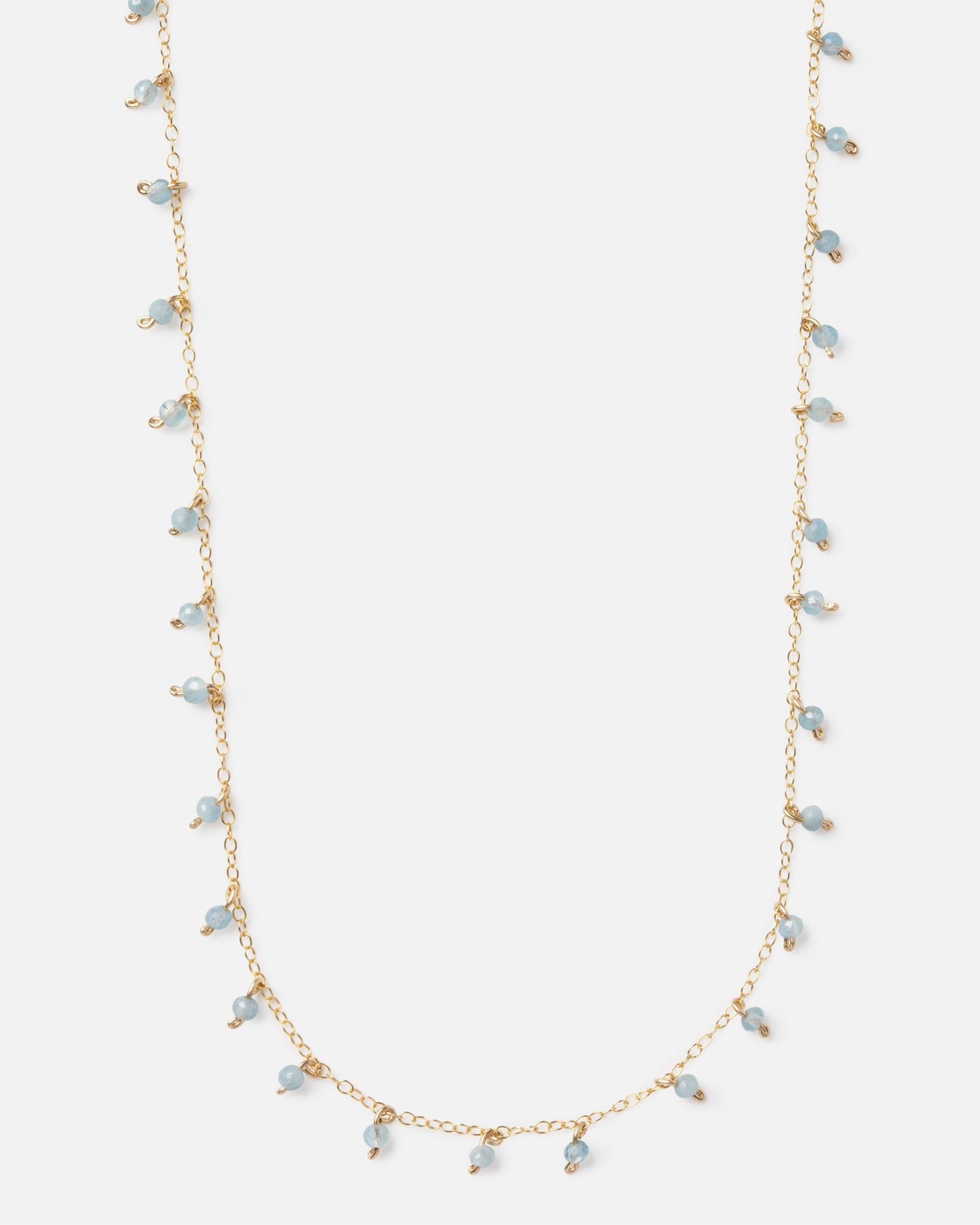 AQUAMARINE SPRINKLES 14K GOLD FILLED NECKLACE