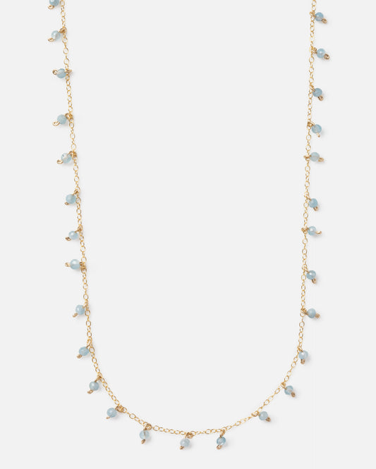 AQUAMARINE SPRINKLES 14K GOLD FILLED NECKLACE