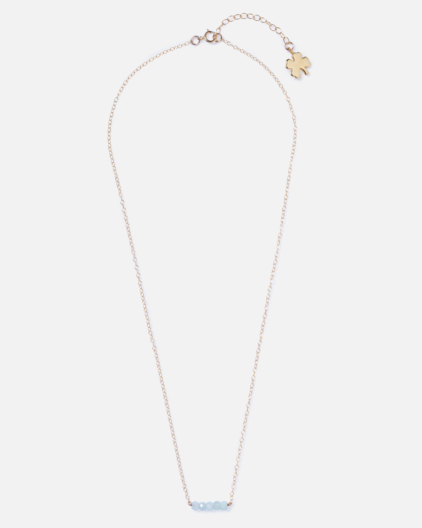 BLUE BERYL CLUSTER 14K GOLD FILLED NECKLACE