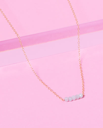 BLUE BERYL CLUSTER 14K GOLD FILLED NECKLACE