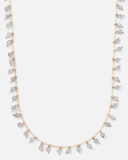 LABRADORITE CONFETTI 14K GOLD FILLED SPRINKLED NECKLACE