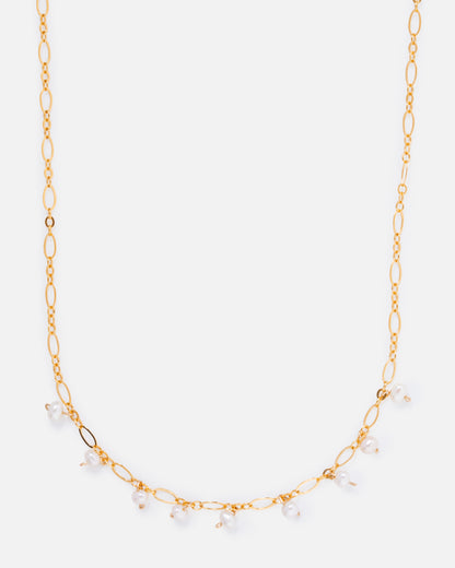 PEARL OLIVIA 14K GOLD FILLED FANCY CHAIN NECKLACE