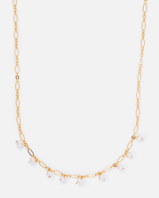 PEARL OLIVIA 14K GOLD FILLED FANCY CHAIN NECKLACE