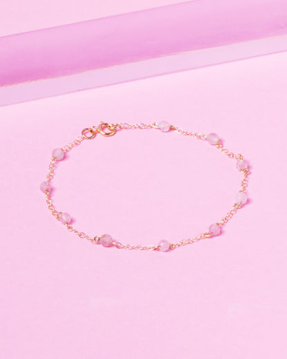 ROSE QUARTZ CONSTELLATION 14K GOLD FILLED BRACELET