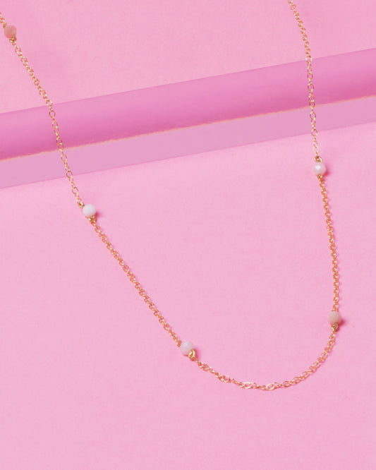 PINK OPAL KATHERINE 14K GOLD FILLED NECKLACE