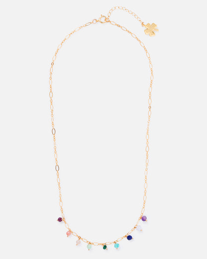 RAINBOW OLIVIA 14K GOLD FILLED FANCY CHAIN NECKLACE