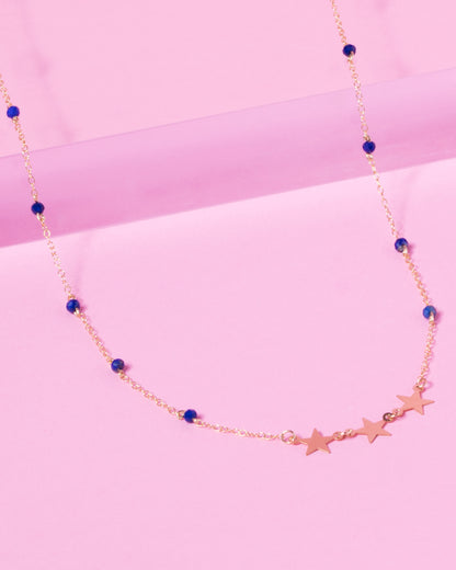 LAPIS SHOOTING STAR 14K GOLD FILLED NECKLACE