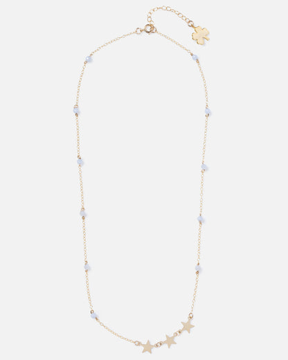 BLUE LACE AGATE SHOOTING STAR 14K GOLD FILLED NECKLACE