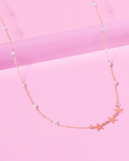BLUE LACE AGATE SHOOTING STAR 14K GOLD FILLED NECKLACE