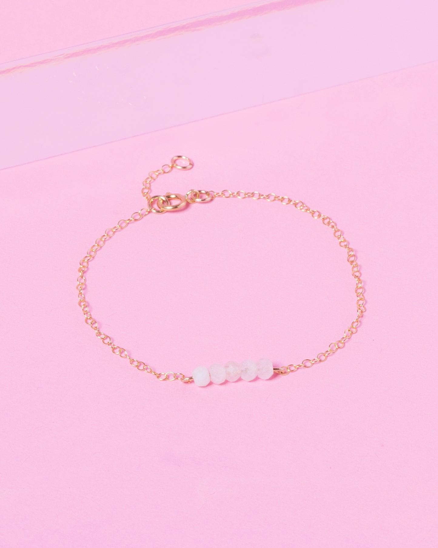 MORGANITE CLUSTER 14K GOLD FILLED BRACELET