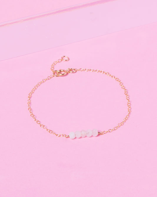 MORGANITE CLUSTER 14K GOLD FILLED BRACELET
