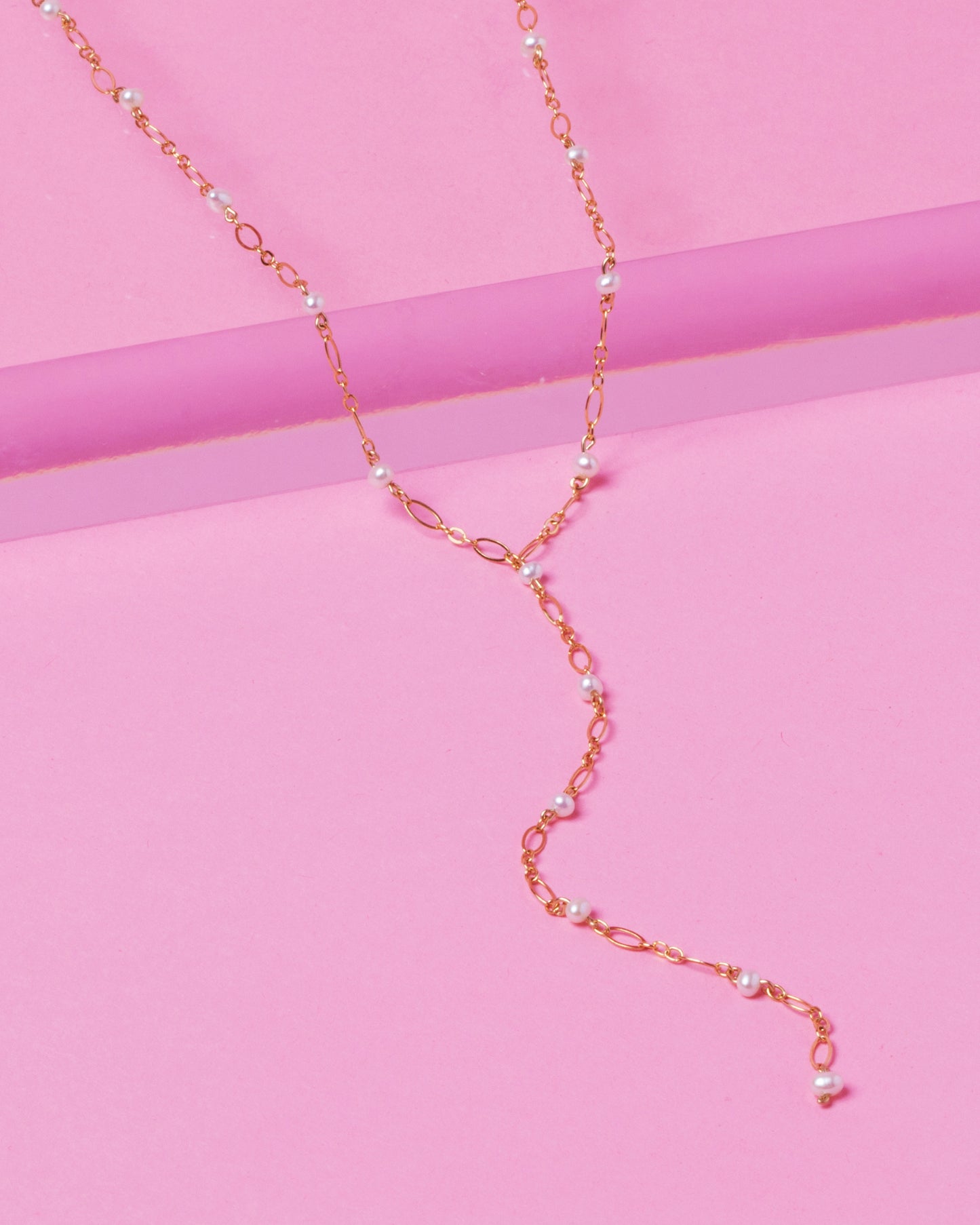 PEARL 14K GOLD FILLED DROP NECKLACE