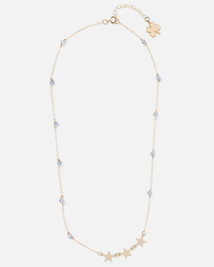 LABRADORITE SHOOTING STAR 14K GOLD FILLED NECKLACE
