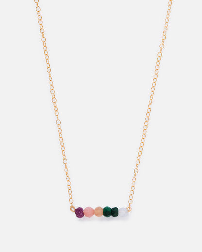 multi-gemstone gold necklace