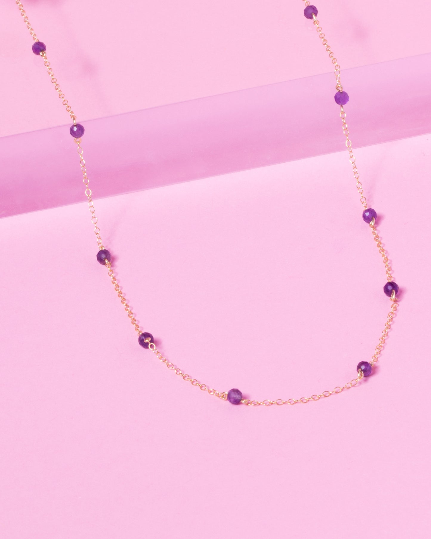 AMETHYST KATHY 14K GOLD FILLED NECKLACE