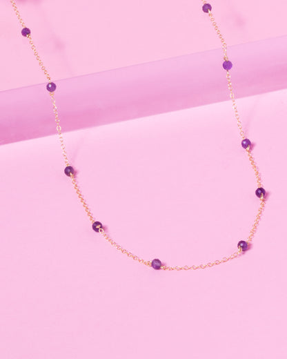 AMETHYST KATHY 14K GOLD FILLED NECKLACE