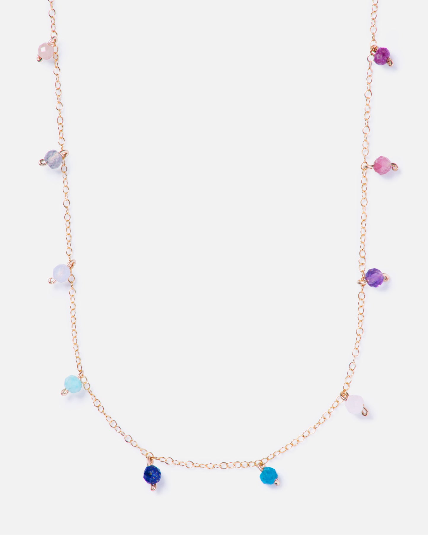 dainty colorful gemstone necklace