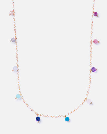 dainty colorful gemstone necklace