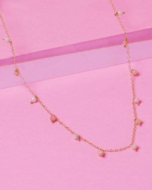 PINK OPAL DAINTY 14K GOLD FILLED NECKLACE