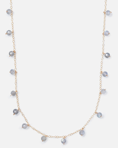 LABRADORITE SPRINKLES 14K GOLD FILLED NECKLACE