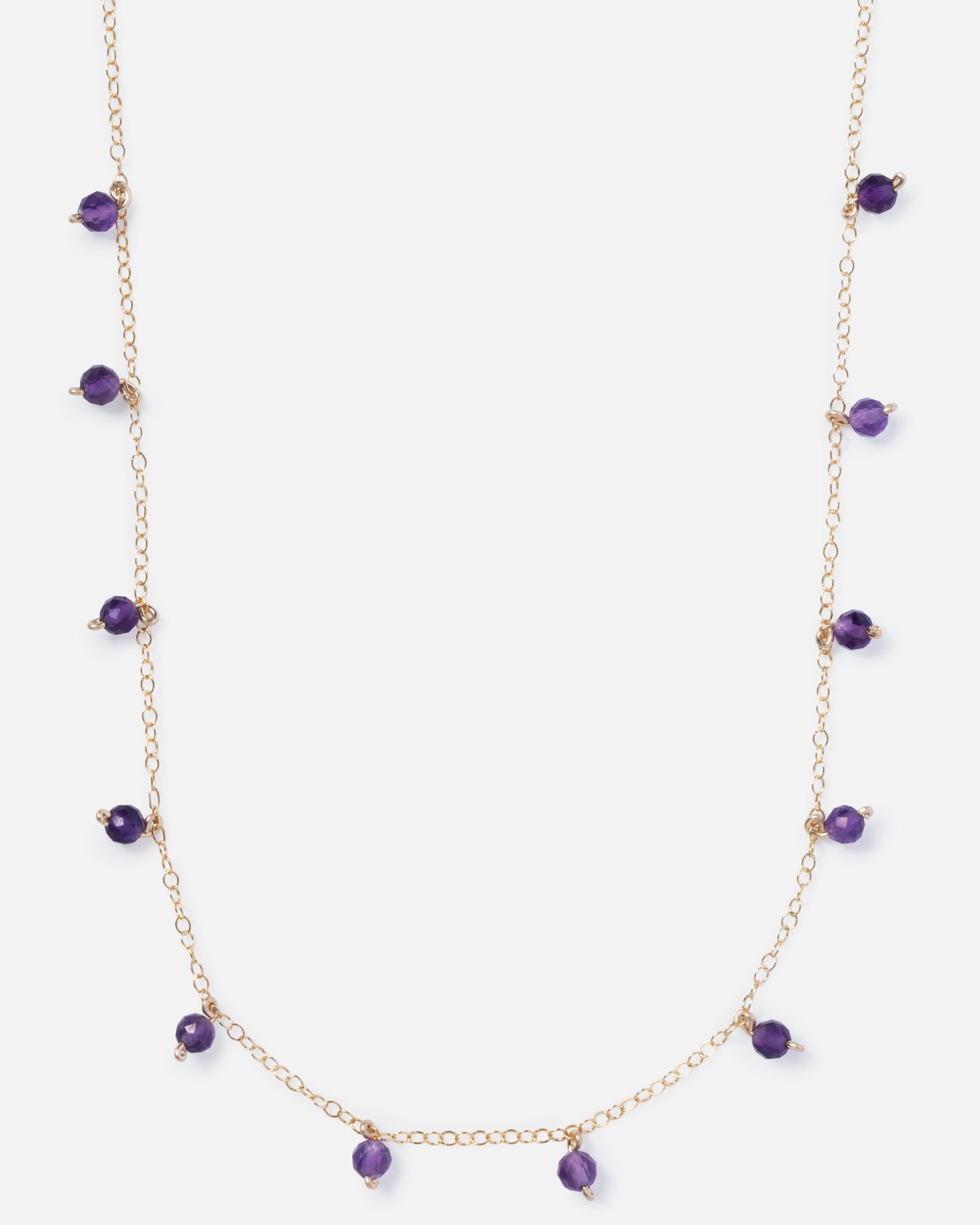 AMETHYST DAINTY 14K GOLD FILLED NECKLACE