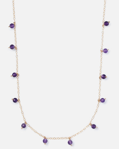 AMETHYST DAINTY 14K GOLD FILLED NECKLACE