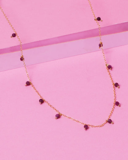 RUBY DAINTY 14K GOLD FILLED NECKLACE