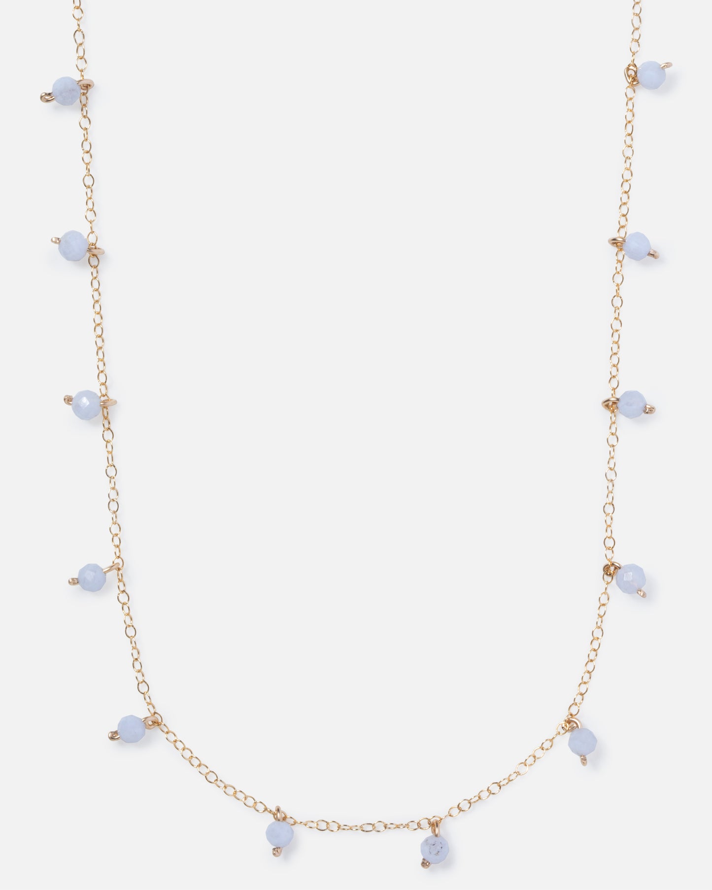 BLUE LACE AGATE DAINTY 14K GOLD FILLED NECKLACE